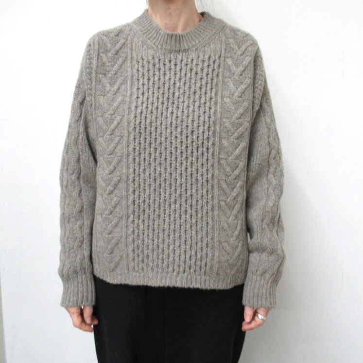 DAYS-sohi- ホールガーメント アラン編みプルオーバー /GRE32 【日本製】